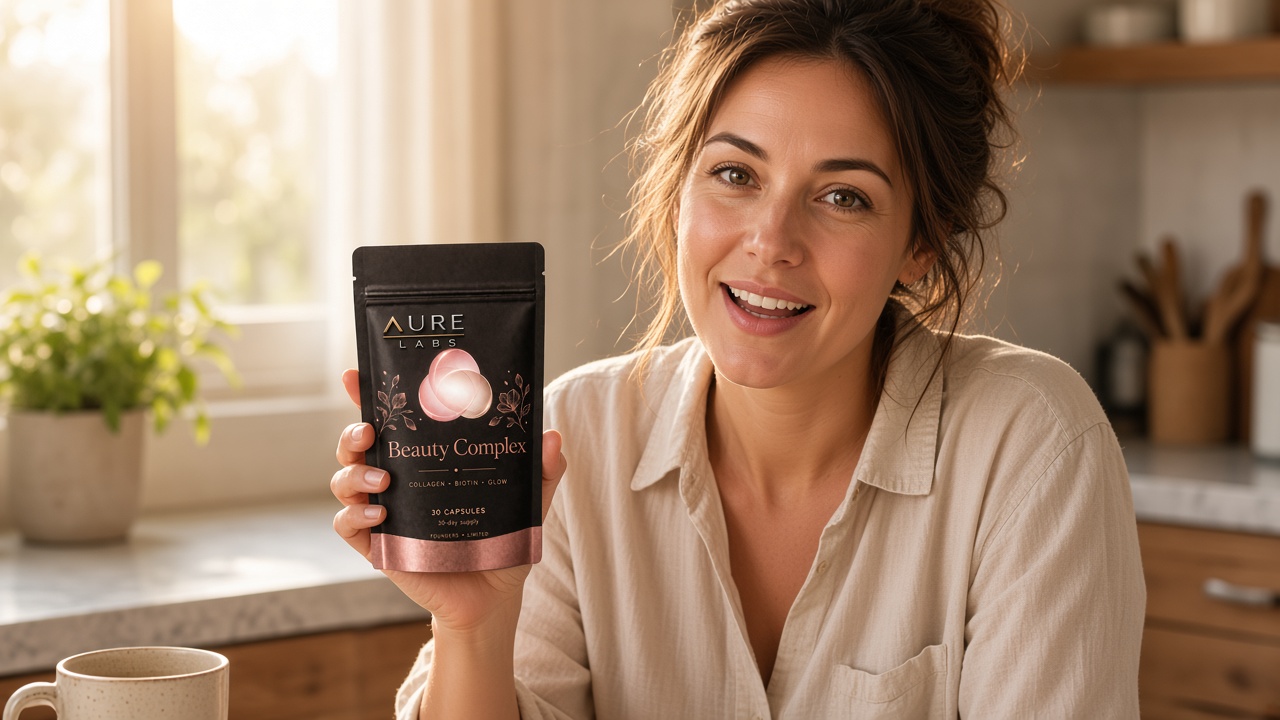 Holding Beauty Complex in the kitchen
